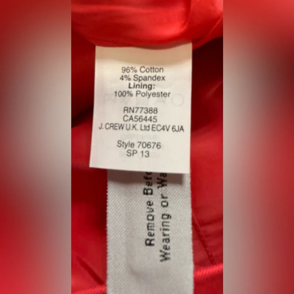 J.Crew Red Cotton Spandex Sailor Skirt Gold Buttons Preppy Nautical Size 4